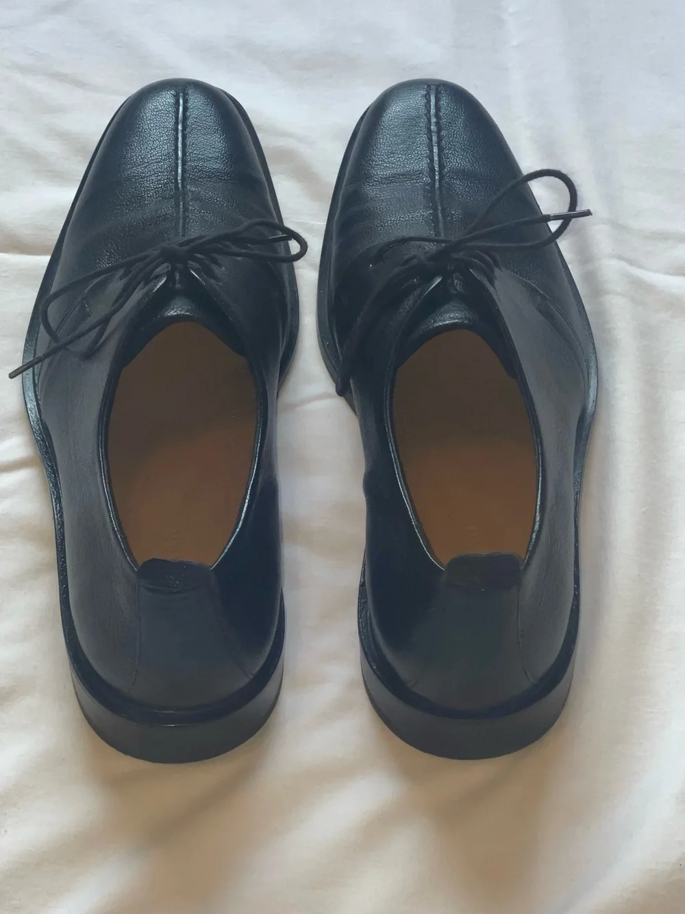 Cole Haan Black Leather Derby Lace-Up Shoes